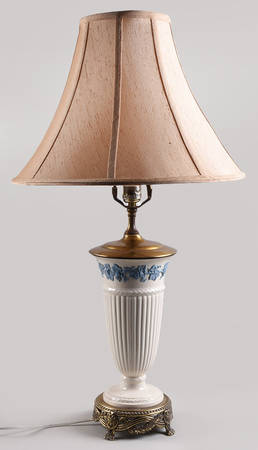 Lavender on Cream Color (Plain) 28" Electric Lamp & Shade