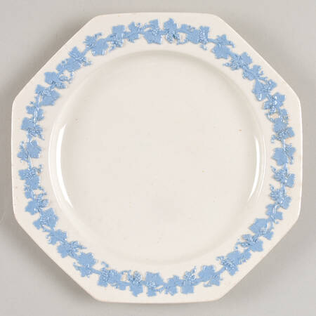 Lavender on Cream Color (Plain) Octagonal Dessert Plate
