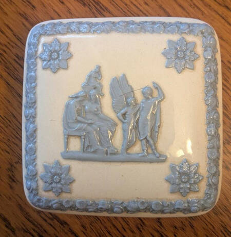 Lavender on Cream Color (Plain) Square Box with Lid