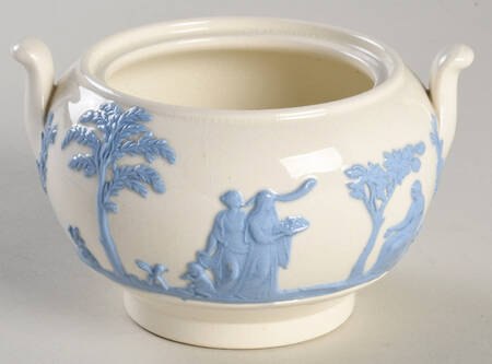Lavender on Cream Color (Plain) Mini 146 Shape Sugar Bowl No Lid