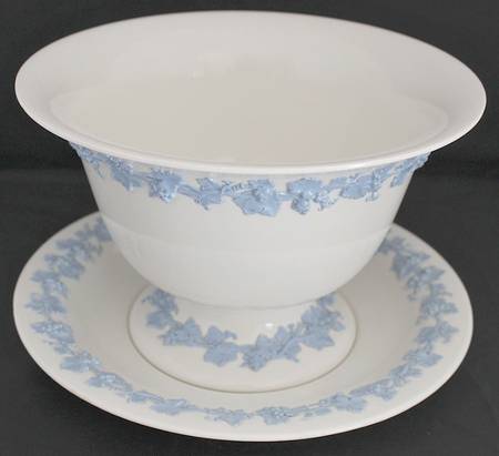 Lavender on Cream Color (Plain) 8" Footed Bowl & Underplate