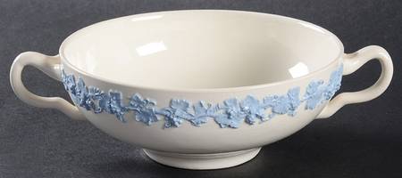 Lavender on Cream Color (Plain) Flat Cream Soup Bowl