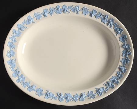 Lavender on Cream Color (Plain) 12" Oval Serving Platter