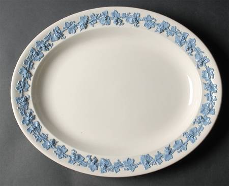 Lavender on Cream Color (Plain) 14" Oval Serving Platter