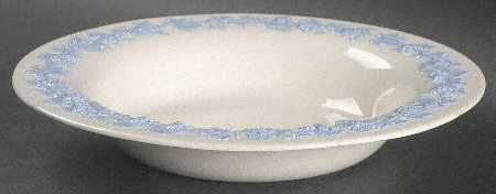 Lavender on Cream Color (Plain) Rim Soup Bowl