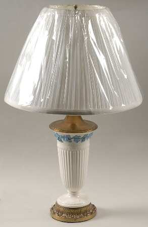 Lavender on Cream Color (Plain) 21" Electric Lamp & Shade