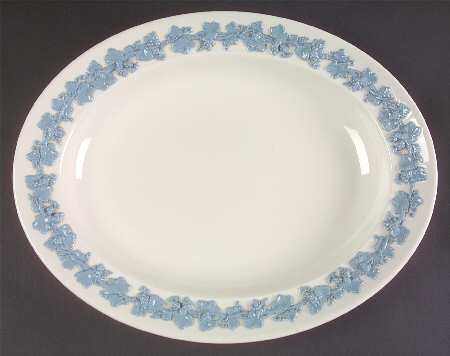 Lavender on Cream Color (Plain) 12" Oval Serving Platter