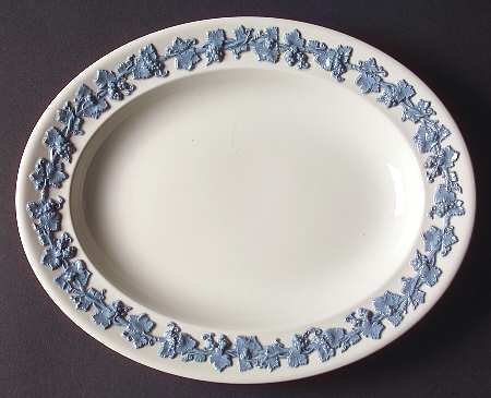 Lavender on Cream Color (Plain) 10" Oval Serving Platter