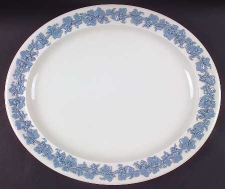 Lavender on Cream Color (Plain) 16" Oval Serving Platter