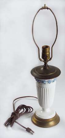 Lavender on Cream Color (Plain) Electric Lamp No Shade