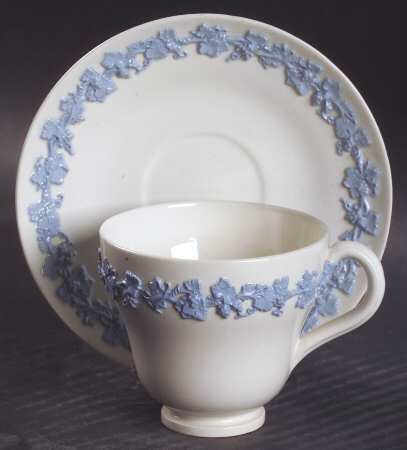Lavender on Cream Color (Plain) Footed Demitasse Cup & Saucer Set
