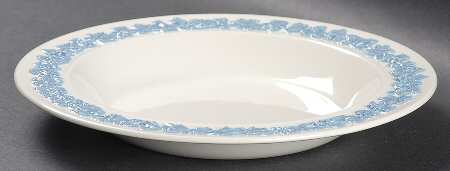 Lavender on Cream Color (Plain) Rim Soup Bowl