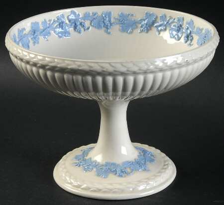 Lavender on Cream Color (Plain) Round Compote (Height X Width)
