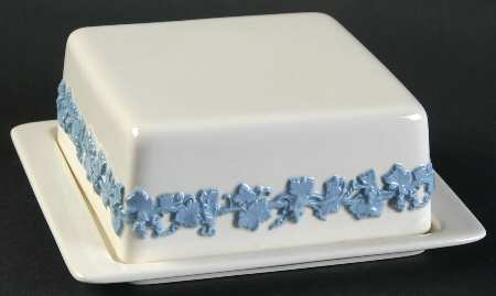 Lavender on Cream Color (Plain) Square Covered Butter