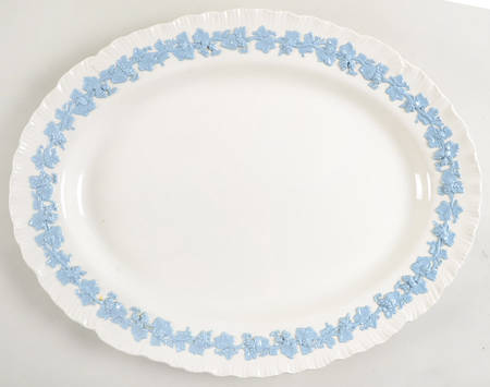 Lavender on Cream Color (Shell Edge) 17" Oval Serving Platter