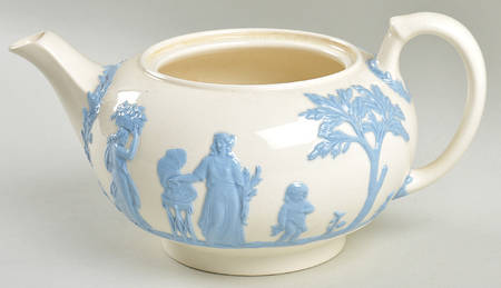 Lavender on Cream Color (Shell Edge) Small Teapot No Lid