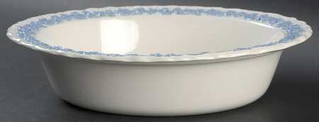 Lavender on Cream Color (Shell Edge) 10" Oval Vegetable Bowl