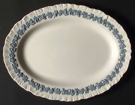 Lavender on Cream Color (Shell Edge) 11" Oval Serving Platter