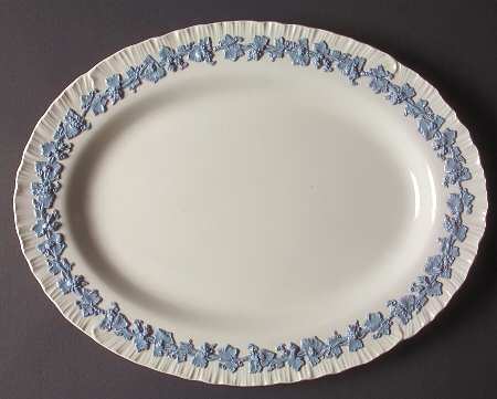 Lavender on Cream Color (Shell Edge) 14" Oval Serving Platter