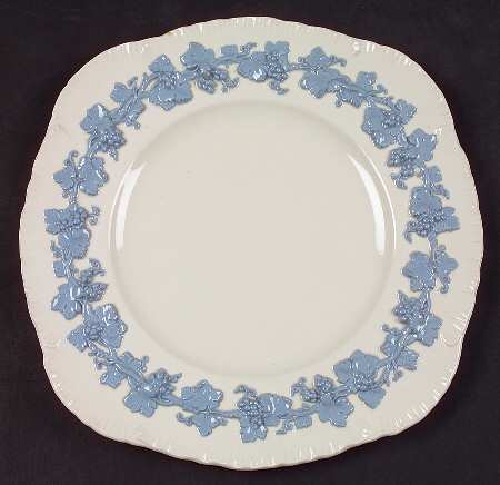 Lavender on Cream Color (Shell Edge) Square Luncheon Plate