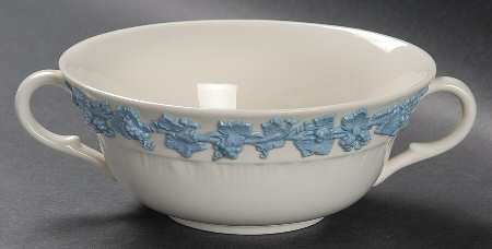 Lavender on Cream Color (Shell Edge) Flat Cream Soup Bowl