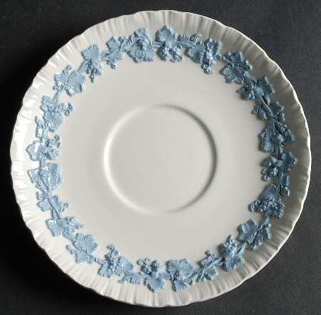 Lavender on Cream Color (Shell Edge) Saucer for Cream Soup Bowl by Wedgwood