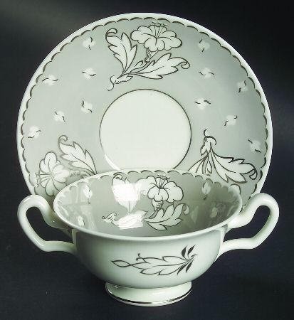Lady Jane Grey Footed Cream Soup Bowl & Saucer Set