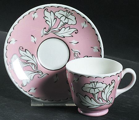Lady Jane Pink Footed Demitasse Cup & Saucer Set