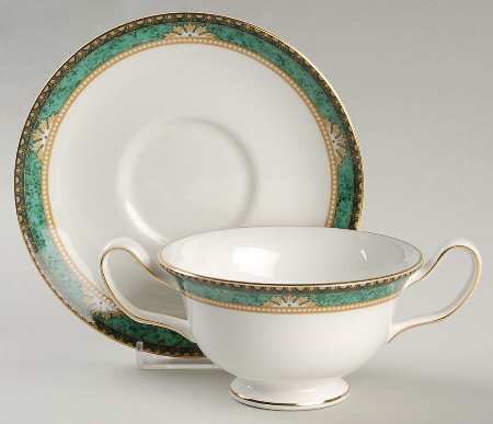 Lambourn Footed Cream Soup Bowl & Saucer Set