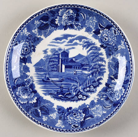 Landscape Dark Blue (No Trim) Saucer for Cream Soup Bowl
