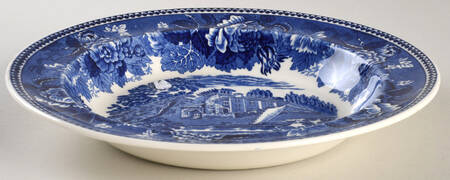 Landscape Dark Blue (No Trim) Large Rim Soup Bowl