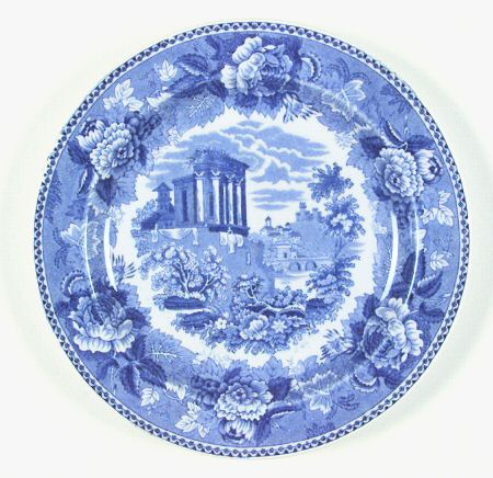 Landscape Dark Blue (No Trim) Salad Plate