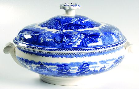 Landscape Dark Blue (No Trim) Round Covered Vegetable