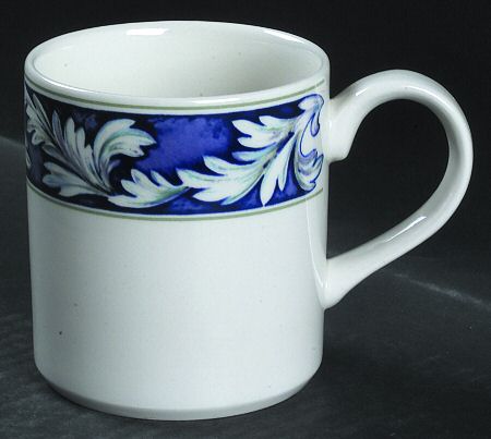 Laurel (White Leaves on Blue Band) Mug
