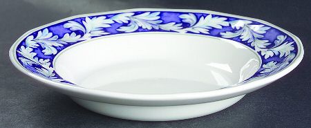 Laurel (White Leaves on Blue Band) Rim Soup Bowl