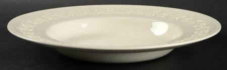 Laurel (Cream Color on Cream Color) Large Rim Soup Bowl