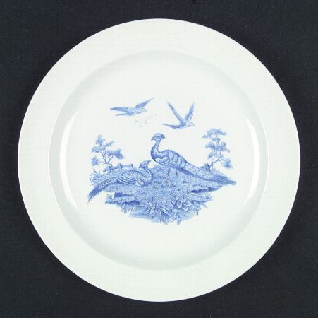 Liverpool Birds Blue Luncheon Plate