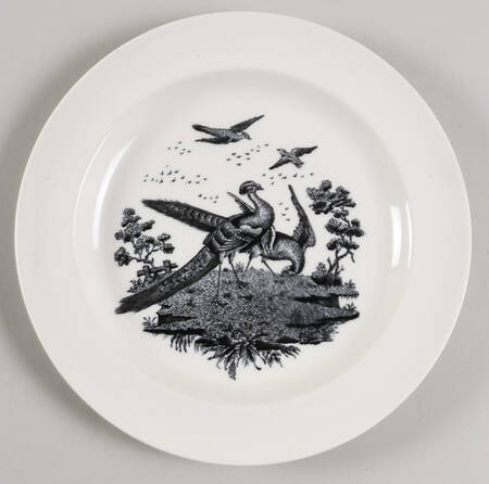 Liverpool Birds Black (No Trim) Salad Plate