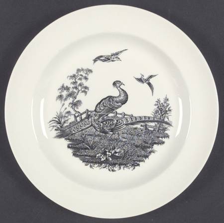 Liverpool Birds Black (No Trim) Salad Plate
