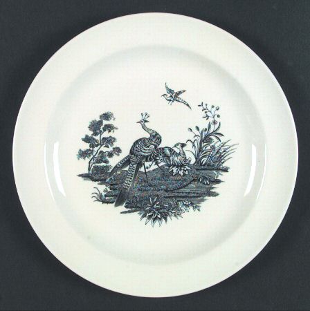 Liverpool Birds Black (No Trim) Luncheon Plate