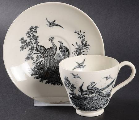 Liverpool Birds Black (No Trim) Footed Demitasse Cup & Saucer Set