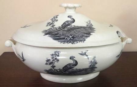 Liverpool Birds Black (No Trim) Tureen &  Lid