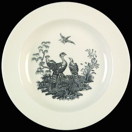 Liverpool Birds Black (No Trim) Bread & Butter Plate