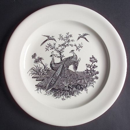 Liverpool Birds Black (No Trim) 12" Chop Plate (Round Platter)