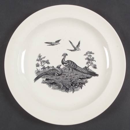 Liverpool Birds Black (No Trim) Luncheon Plate