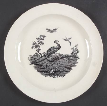 Liverpool Birds Black (No Trim) Luncheon Plate
