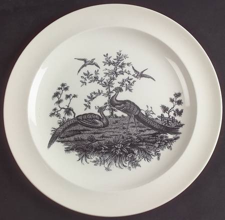Liverpool Birds Black (No Trim) Dinner Plate