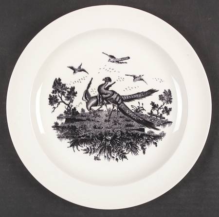 Liverpool Birds Black (No Trim) Dinner Plate