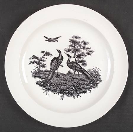 Liverpool Birds Black (No Trim) Dinner Plate