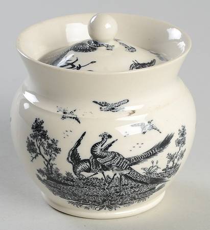 Liverpool Birds Black (No Trim) Sugar Bowl & Lid